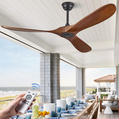 Kasass Outdoor Ceiling Fan, 52 Inch Remote Control Ceiling Fan, Indoor ... for Outdoor Ceiling Fan With Remote And Wall Switch